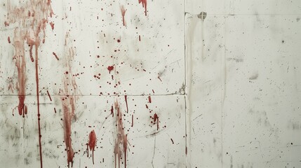 White wall with bloodstains crime scene