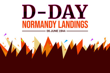 D-day memorial wallpaper celebrations design template on the white background illustration. traditional border design