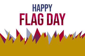 Happy Flag Day background template with blue and red color typography. Greeting card, banner, poster illustration