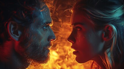 An image of a heated argument between two people, with raised voices and gesturing hands, capturing the intensity and emotion of their anger