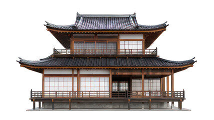 Luxury asian house isolated on white created with Generative AI