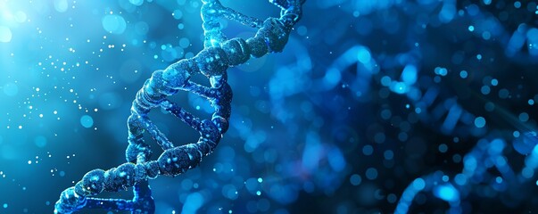 Abstract blue background of DNA molecules on string. Abstract Blue DNA String Molecules backgrounds.