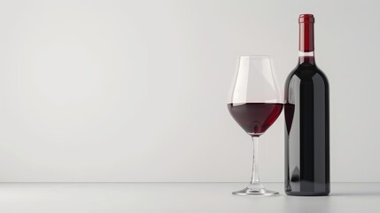 Red Wine on White Background