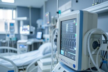 Modern Intensive Care Unit with Monitors