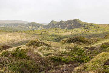 Obraz premium Lush green hills on Terceira Island, Azores.