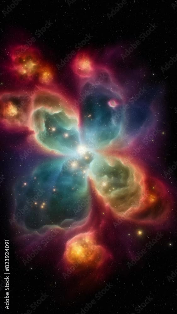 Wall mural an amazing galaxy at the other end of the universe. vertical video.