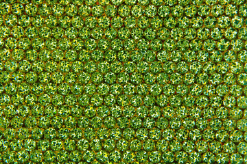 Close up of the rhinestone green background