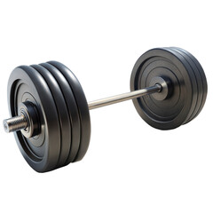 Naklejka premium A black weight bar with a black rubber plate on each side