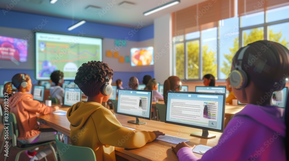 Aufkleber interactive classroom on health information verification using digital tools - educational technolog