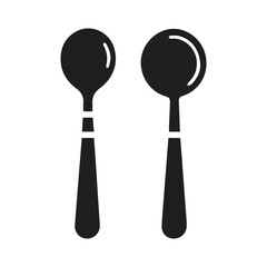 Sleek Black Vector Cutlery Set: Fork, Knife, and Spoon Illustrations