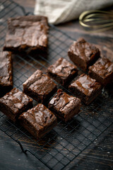 chocolate brownies on cooling rack