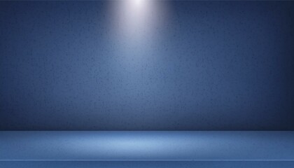 Empty Dark blue background and spotlight with studio for showing or design Blank backdrop