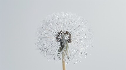 Glistening Dewdrops on Dandelion