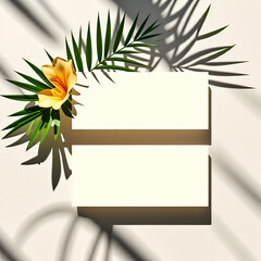 Mock-up, Summer business card, design. Generative AI