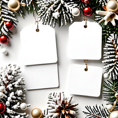 Mock-up, Christmas business card, design. Generative AI