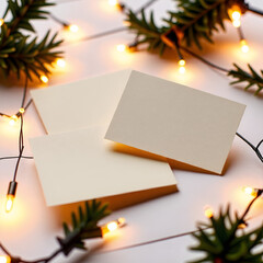 Mock-up, Christmas business card, design. Generative AI