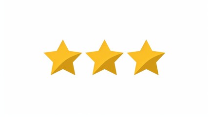 Flat icon showing a five-star customer product rating, perfect for apps and websites.
