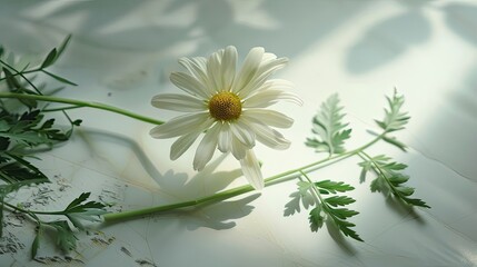 Elegance Blooms: A Delicate White Flower Gracefully Rests on a Table