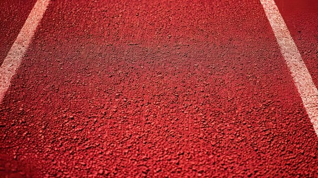 A vibrant red surface with a grainy texture, providing traction and durability for athletic endeavors.

