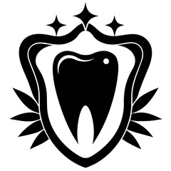 Elegant dental logo icon vector silhouette 