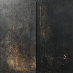 A diptych on canvas, each panel's texture echoing the other, creating a visual and tactile dialogue between the two pieces of the artwork.