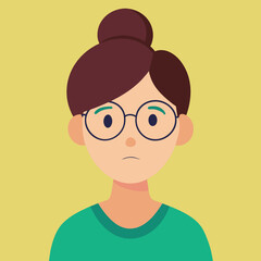 Thoughtful teacher with glasses vector illustration 