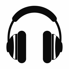 Headphone icon vector silhouette 