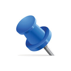 Blue pin icon design. Vector illustration of a blue marker for maps or navigation systems.	
