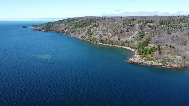 Sault Ste. Marie Canada nature area Gros Cap Bluffs drone shot time lapse