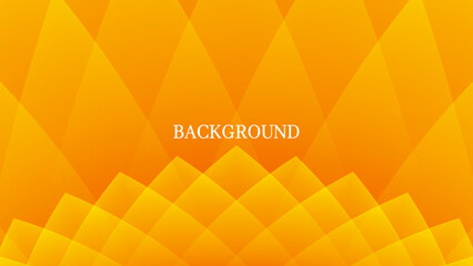 Orange abstract background with triangular and rhombic pattern, sunflower shape, romantic floral banner	