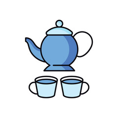 Ornate Tea Set vector icon