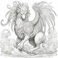 Chimera Coloring Pages for Adults: Intriguing Mythical Designs for Relaxation