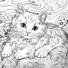 Cute Cat Coloring Pages for Kids: Printable Adorable Designs for Fun