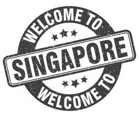 Welcome to Singapore stamp. Singapore round sign
