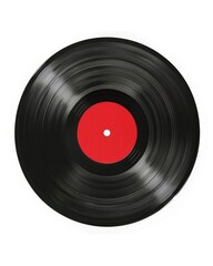 Fototapeta premium Music Label. Vintage Vinyl 33rpm Record with Red Label on Black Background