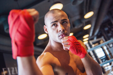 Handsome young boxer