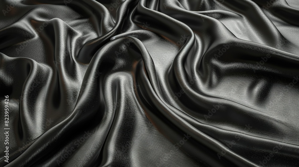 Poster   A black fabric with a slender line running through its middle and a similar line at the base