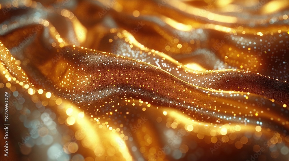 Poster a close-up shot of a shimmery fabric with tiny dots of light scattered across its surface