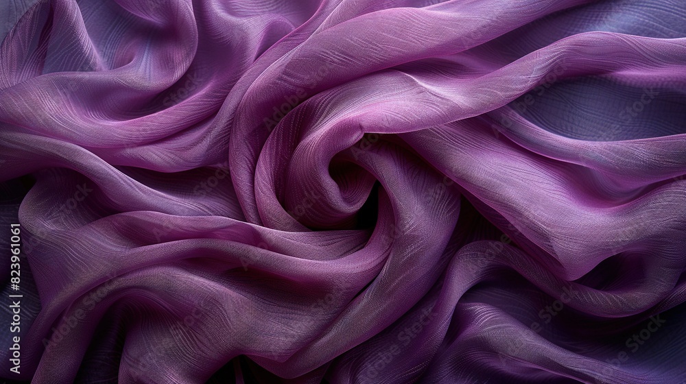 Poster a close-up of purple fabric with a wavy pattern on both top and bottom