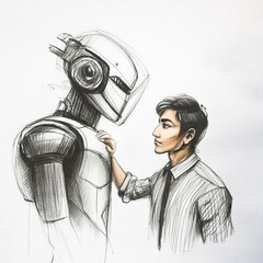 Man vs robot AI in a boxing match