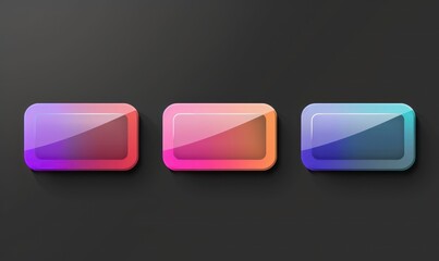 gradient color rectangle UI button on white background