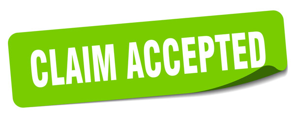 claim accepted sticker. claim accepted label