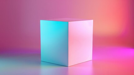 bold product packaging white box on eyecatching neon color background modern minimalist design