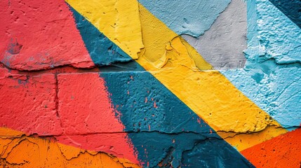 closeup of colorful messy painted urban wall modern pattern for creative wallpaper design abstract photo