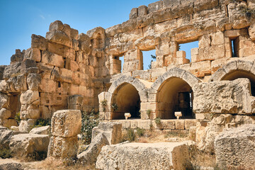 Ancient Heliopolis temple complex in Baalbek, Beqaa valley, Lebanon. UNESCO World heritage site