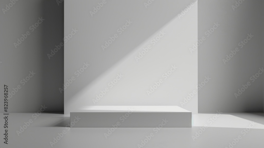 Poster photography display. three-dimensional abstract studio banner mock up with empty countertop and copy