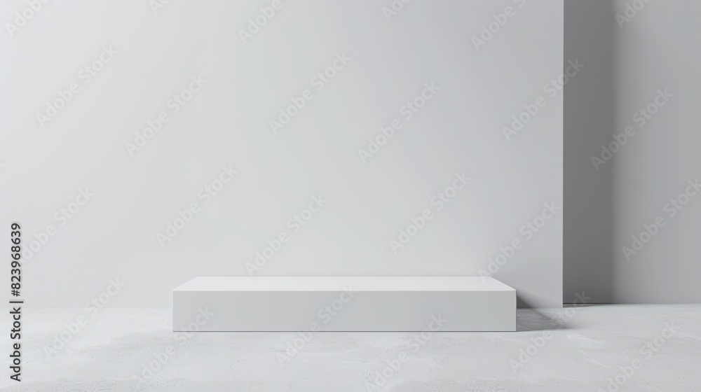 Poster three-dimensional photography display. abstract empty studio product showcase with blank banner in b