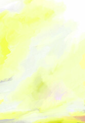 Soft Impressionistic Landscape Cloudscape Digital Painting Art Illustration Design in Yellow White Tan & Gray 