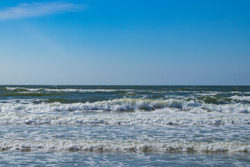 Fototapeta premium beautiful blue, green sea in late summer in Denmark Rømø