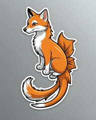 Obraz premium red fox cartoon